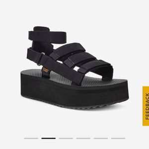 Teva Women's Black Strappy Platform Sandals